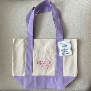 Mini Pastel Canvas Tote Bags - Lavender